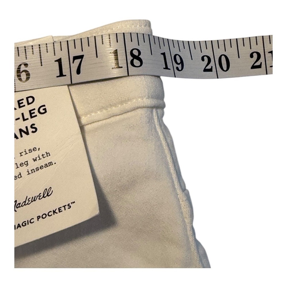 Madewell Women's‎ Size 16 White Flared Wide Leg Jeans High Rise Cropped Raw Hem - Picture 6 of 8